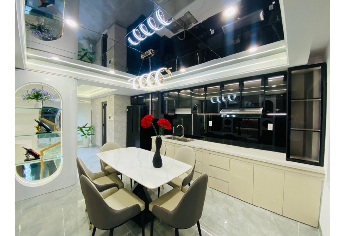 56M2, SIÊU PHẨM 5 TẦNG, NHÀ MỚI ĐẸP FULL NỘI THẤT, HẺM XE TẢI, XE HƠI NGỦ TRONG NHÀ, NỞ HẬU