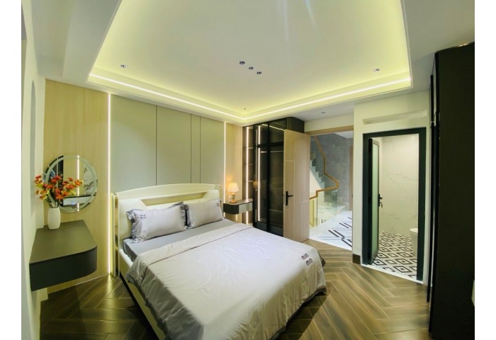 56M2, SIÊU PHẨM 5 TẦNG, NHÀ MỚI ĐẸP FULL NỘI THẤT, HẺM XE TẢI, XE HƠI NGỦ TRONG NHÀ, NỞ HẬU